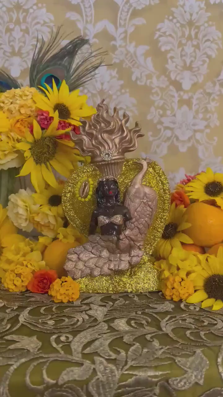 Last 2! Oshun Flaming Heart Candle + Ochun + Blessed + Fixed + 24K Gold + African Spirit of Love & Prosperity + Orisha + Santeria + Ifa