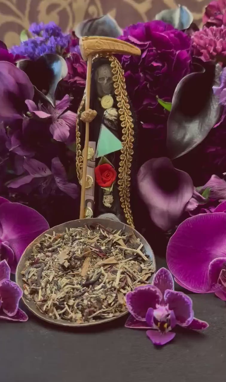 Santa Muerte Negra Herbs + Protection + Reverse Attacks + Hex + Remove Obstacles + Break Curses + Overcome Enemy + Destroy Evil + Necromancy