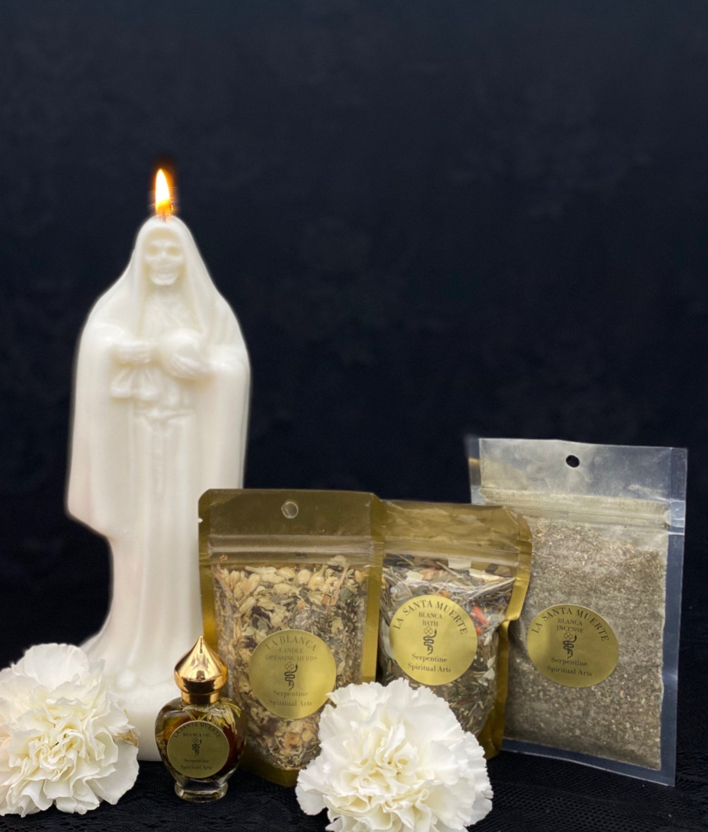 Santa Muerte Blanca Ritual Set + Purity + Psychic + Healing