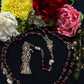 Santa Muerte Roja Rosary with Wood Beads & Santa Muerte Charm + Sterling Silver Plated Chain + Handcrafted + Rosario