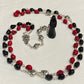 Santa Muerte Negra Reversing Rosary with Skulls + Sterling Silver Plated Chain + Handcrafted + Rosario