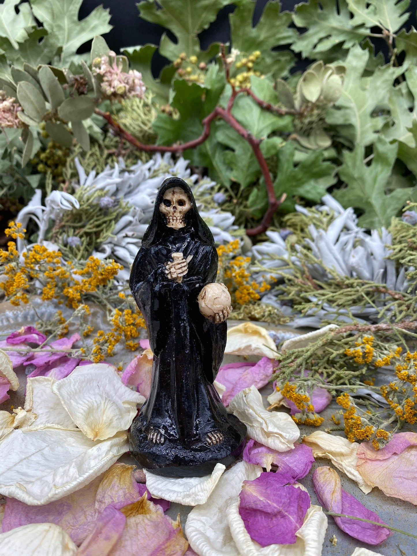 Santa Muerte Negra Justicia / Justice Statue Baptized + Blessed + Fixed + Made in Mexico