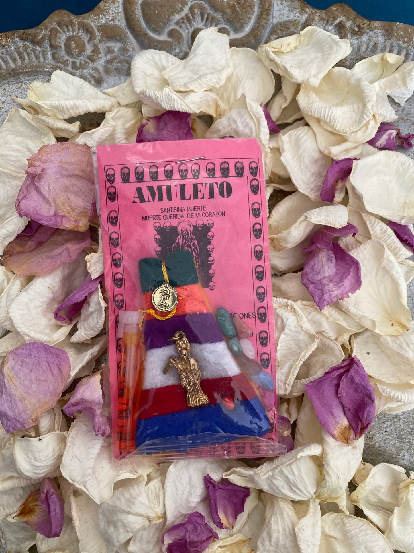Santa Muerte Siete Colores Amulet + Made in Mexico