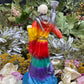 Last One! Santa Muerte Siete Colores Chalice & Cat Statue + Sterling Silver + Baptized + Fixed + Made in Mexico + Gato Negro