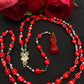 Santa Muerte Roja Rosary de Hilo + Handcrafted + Rosario