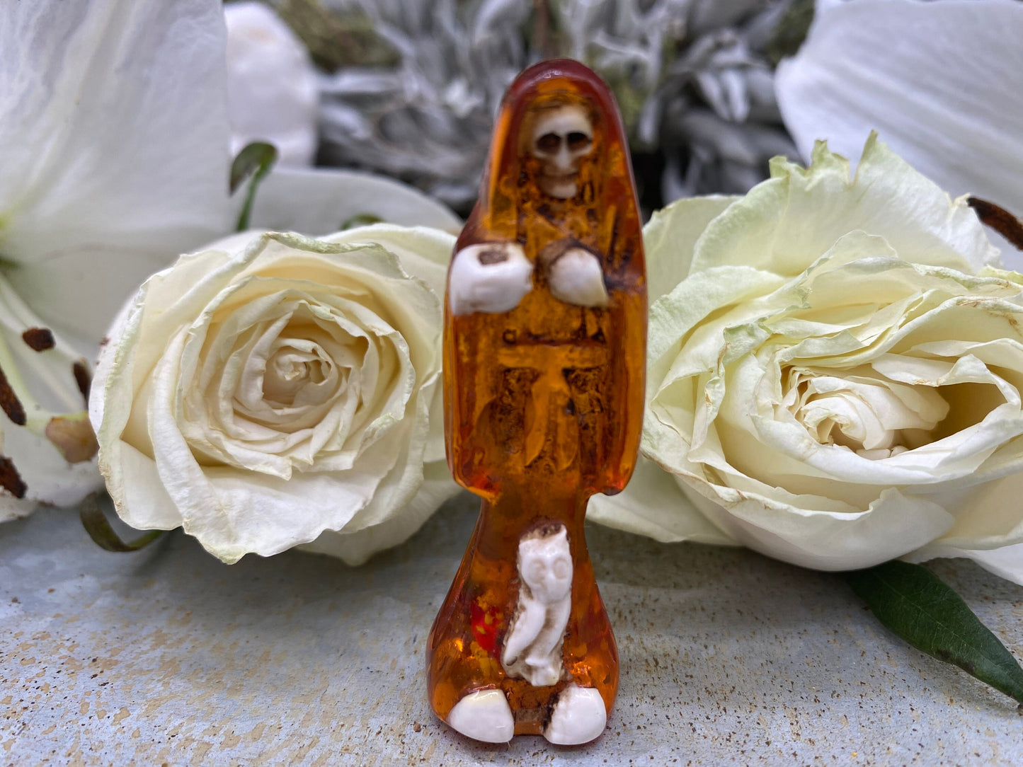 Santa Muerte Statuettes 2.5” + Blessed + Fixed + Made in Mexico