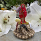 Santa Muerte Roja Statuette + Hear, Speak, See No Evil + Hide Love Spellwork + Baptized + Blessed + Fixed + Made in Mexico