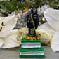 Santa Muerte Negra Statuette + Libros + Baptized + Blessed + Fixed + Made in Mexico