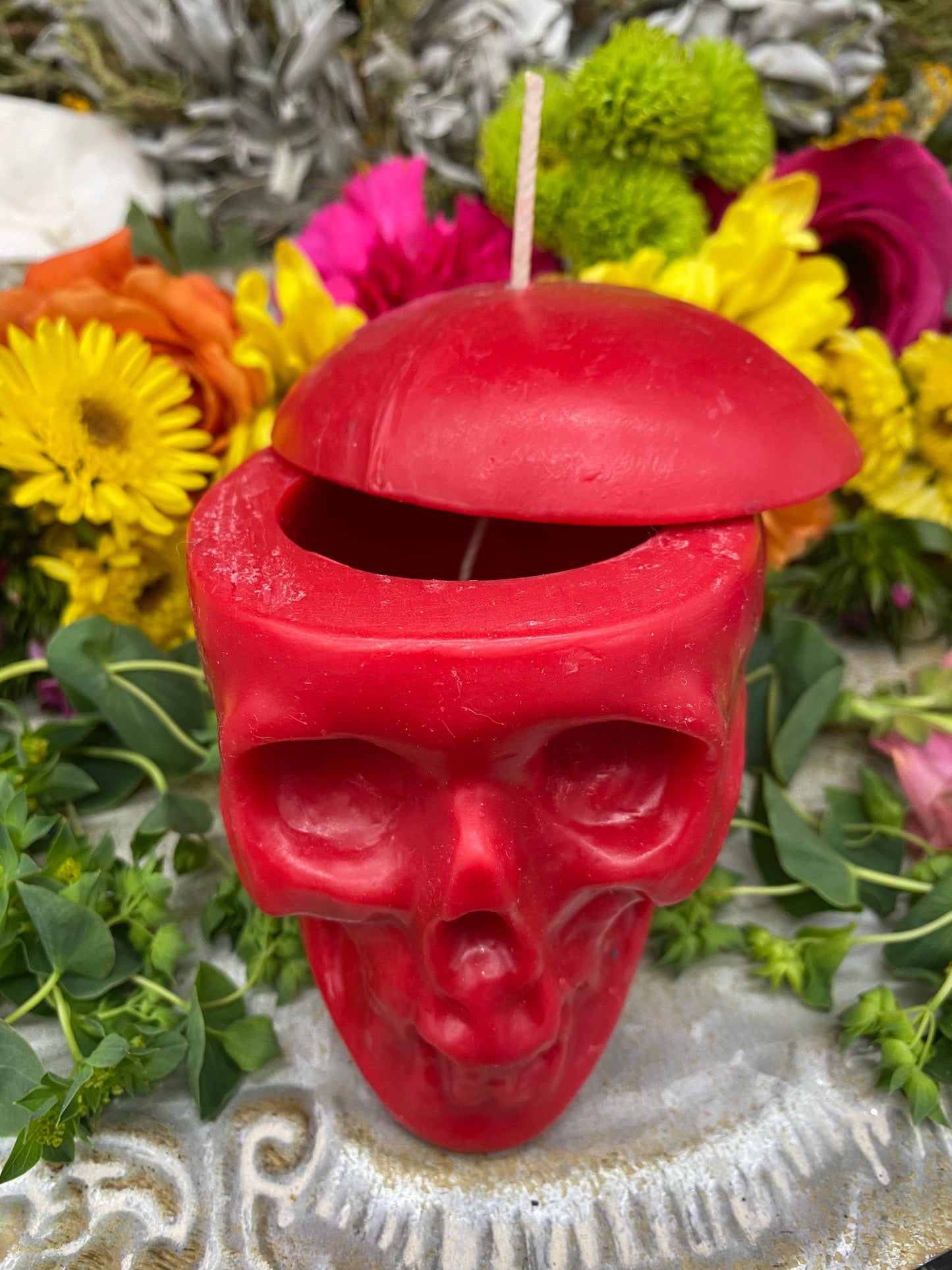 Loadable Skull Candle + Influence Thoughts + Hoodoo + Voodoo + Conjure