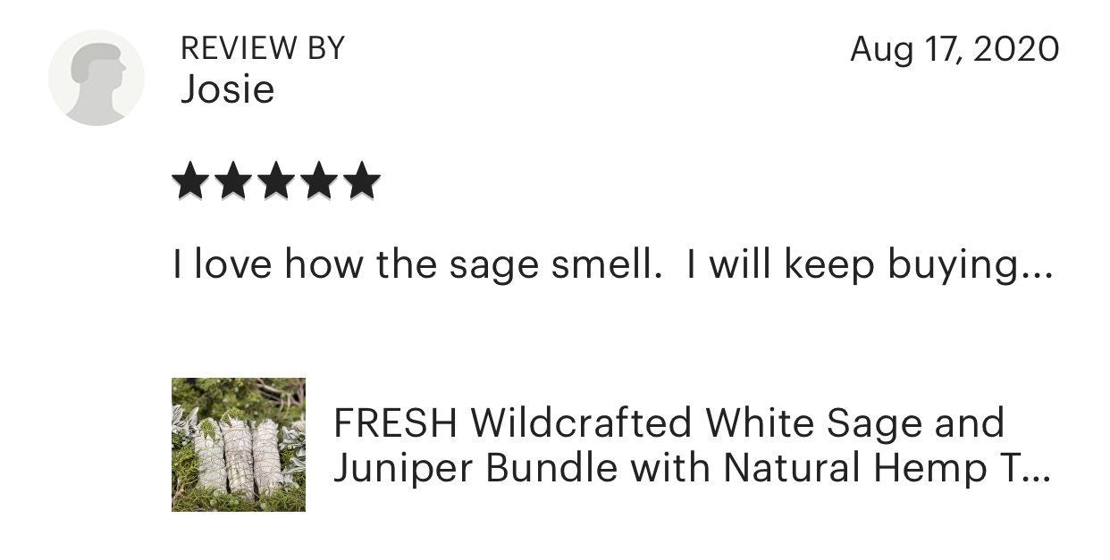 FRESH Wildcrafted White Sage Torch / Bundle with Natural Hemp Twine