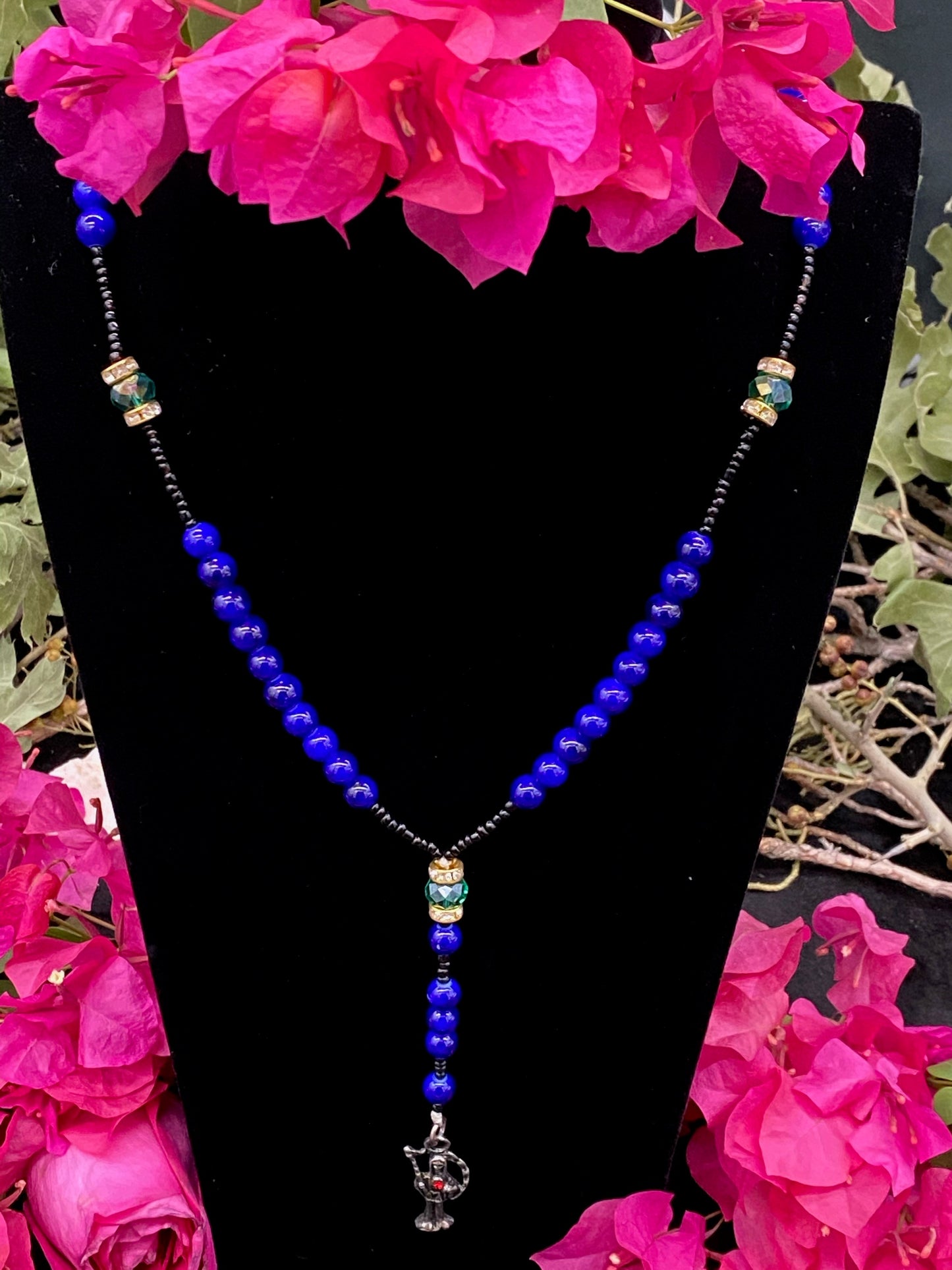 Santa Muerte Azul Rosary + Blessed + Handcrafted in Mexico + Rosario