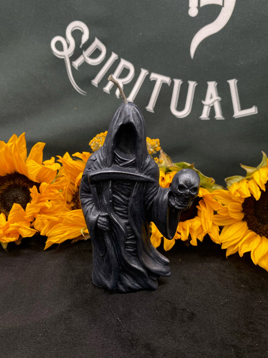 Grim Reaper Candle + Destroy Your Enemies + Santa Muerte Negra