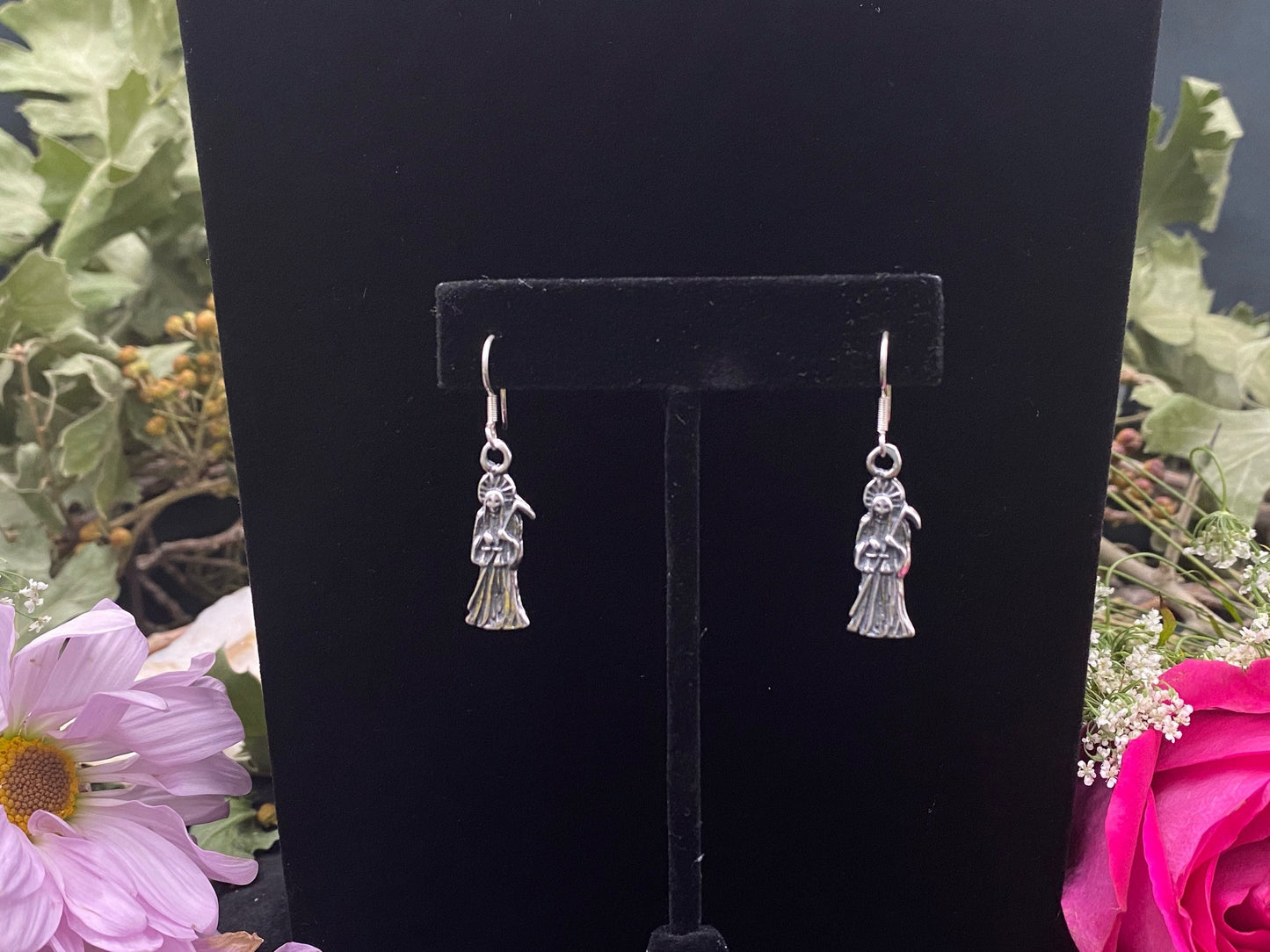 Santa Muerte Sterling Silver Earrings + Protection + Made in Mexico