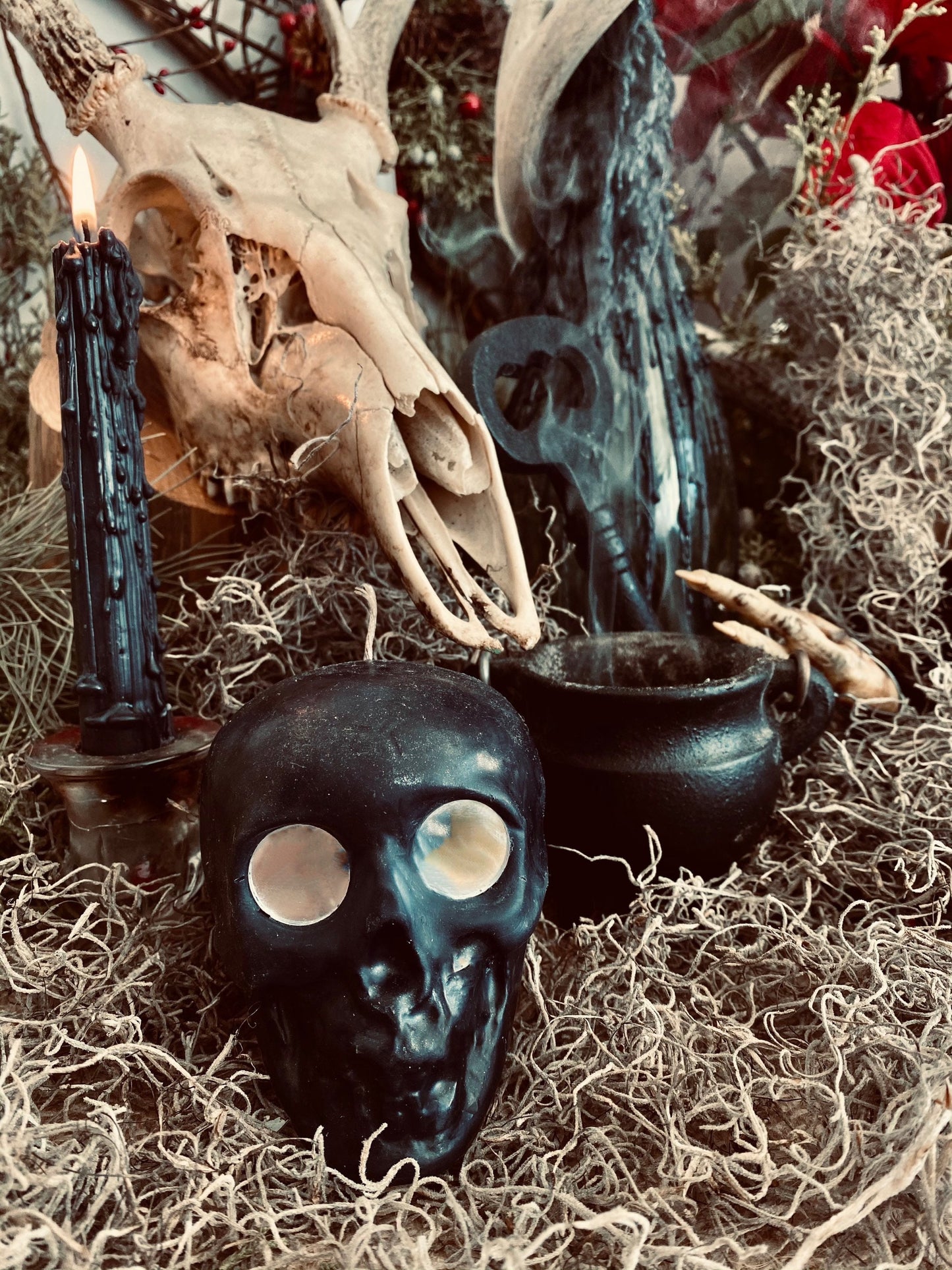 Skull Candle with Mirror Eyes + Reversing + Revealing + Mirror Work