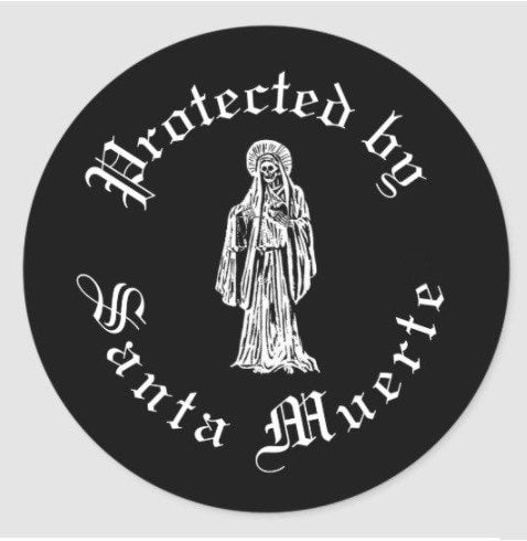 Protected by Santa Muerte Stickers