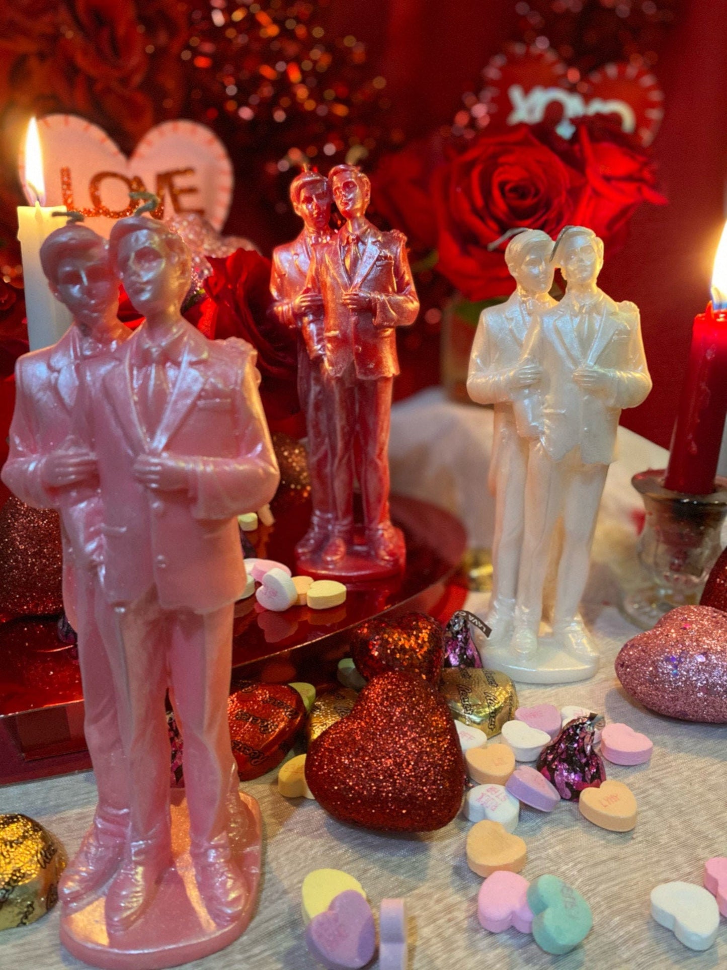 Gay Love Candle + Grooms + Marriage + Husbands + Friendship