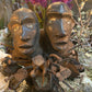 Nkisi Two-Headed with Glass Statue + Fetish from Kongo for Protection + One of a Kind