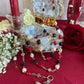 Santa Muerte Rosary with Tricolor Skulls & Santa Muerte Cross + Three Robes + Sterling Silver Plated Chain + Handcrafted + Rosario
