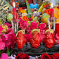 Santa Muerte Roja Hear No, Speak No, See No Evil Statue + Baptized + Made in Mexico + Tetragrammaton + Stop Gossip + Hide Love Spellwork