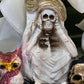 Santa Muerte Blanca Hear No, Speak No, See No Evil Statue + Baptized + Made in Mexico + Tetragrammaton