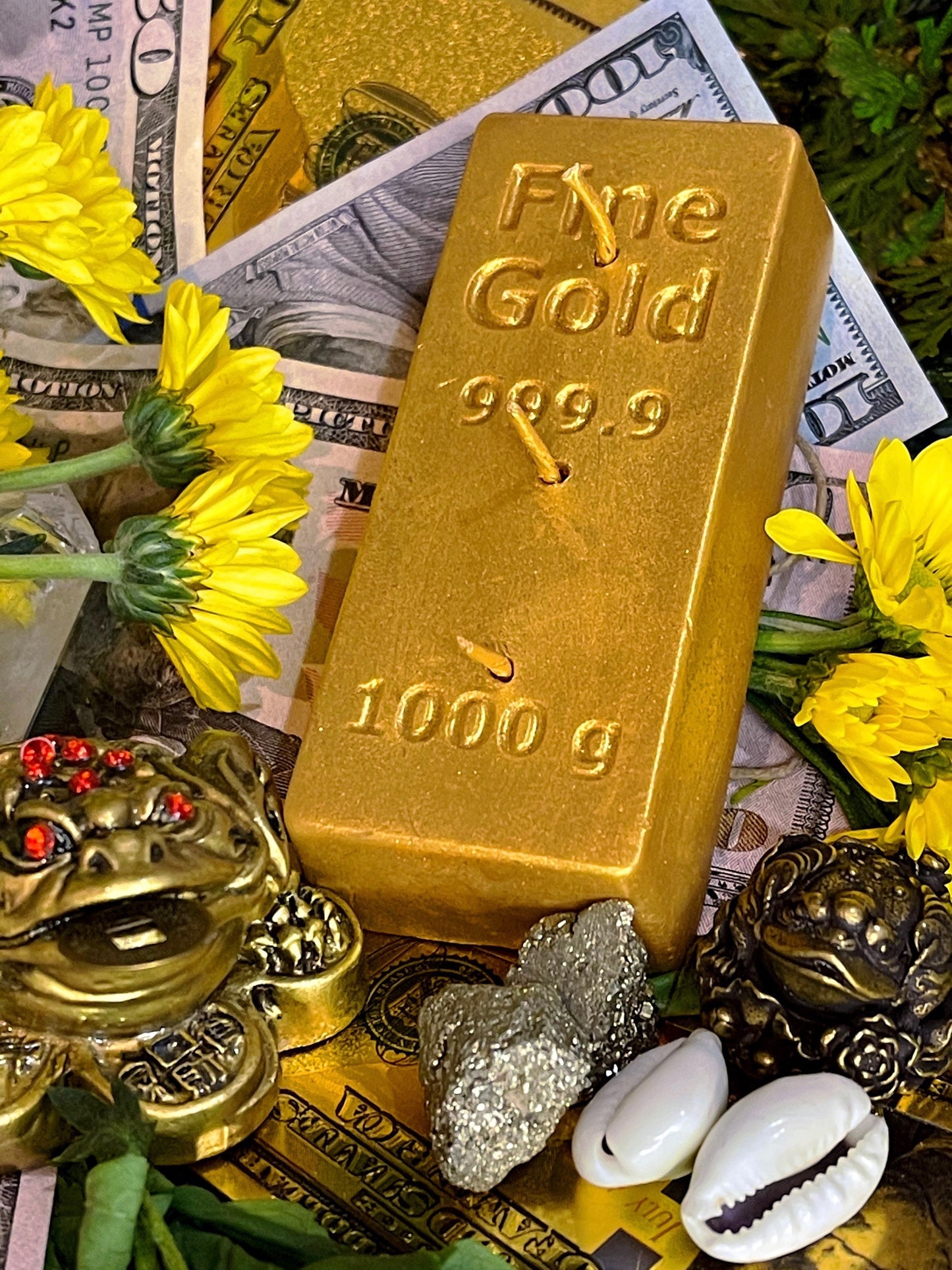 Gold Bar Candle + Money Drawing