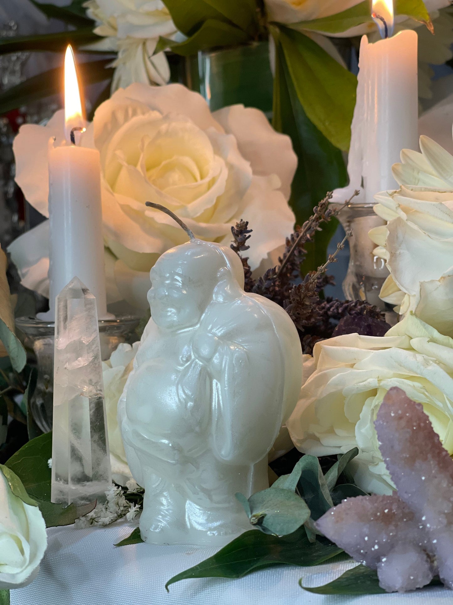 Lucky Buddha Candle + Prosperity + Spirituality + Money