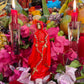 Santa Muerte Roja Rosary Statue + Baptized + Fixed + Made in Mexico + Rosario