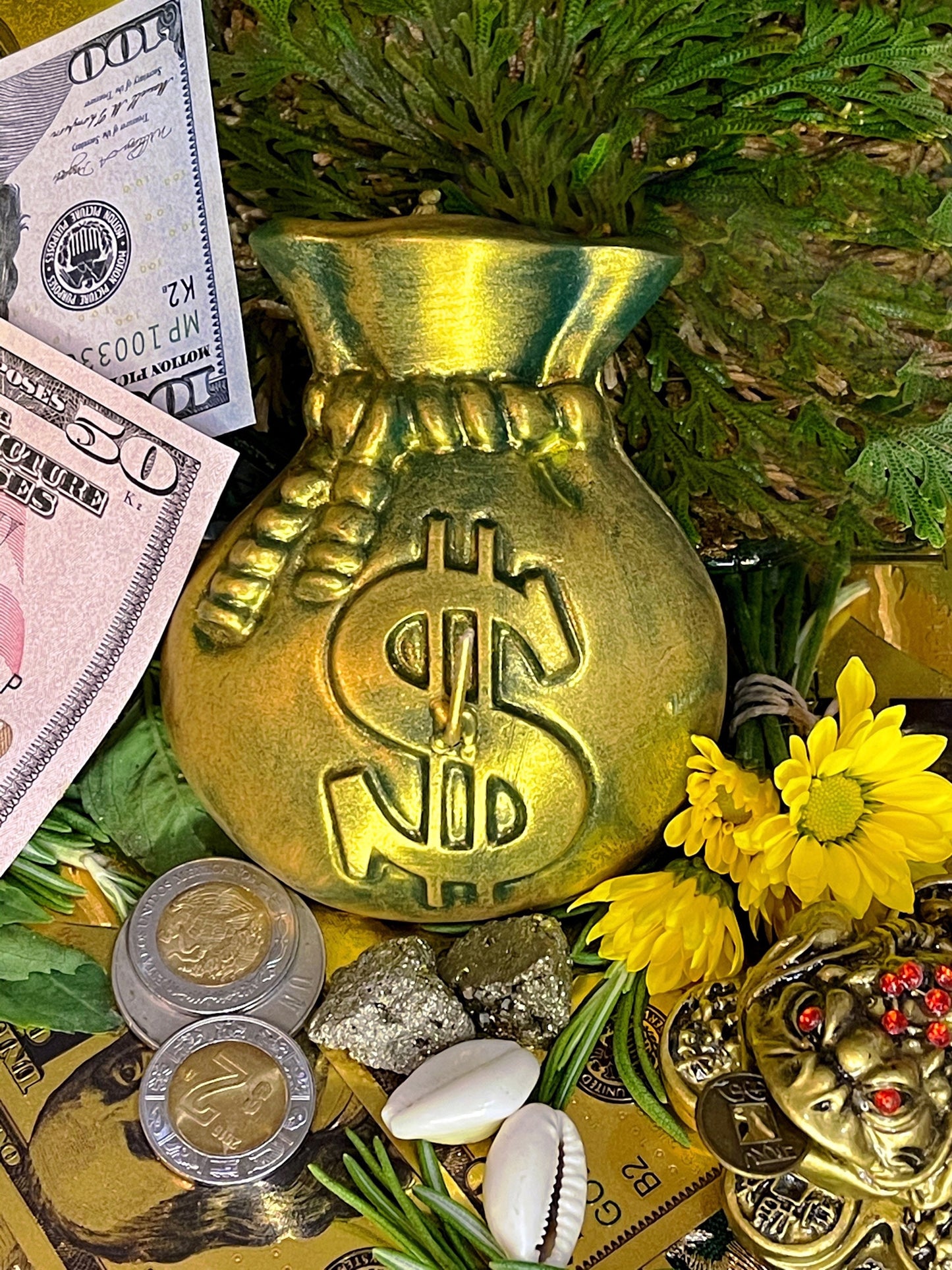 Money Bag Candle + Prosperity + Wealth