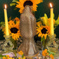 Santa Muerte Dorada Statue + 12” + Fixed and Baptized on Feast Day + 24K Gold