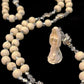 Santa Muerte Blanca / Large Bone Bead Rosary de Hilo + Handcrafted + Rosario