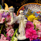 Santa Muerte Blanca Chalice & Black Cat Statue + Sterling Silver + Baptized + Fixed + Made in Mexico