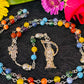 Santa Muerte Siete Colores Rosary + Blessed + Gemstone + Sterling Silver Plated Chain + Handcrafted + Rosario