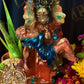 Santa Muerte Azteca Marron Statue + 24K Gold Leaf + Baptized + Fixed + Made in Mexico + Aztek