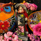 Santa Muerte Roja Reversing Mirror + Espejo + Baptized + Fixed + Made in Mexico