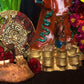 Santa Muerte Azteca Marron Statue + 24K Gold Leaf + Baptized + Fixed + Made in Mexico + Aztek