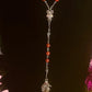 Santa Muerte Roja Rosary + Carnelian + Handcrafted + Gemstone + Sterling Silver Plated Chain + Rosario