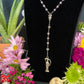 Santa Muerte Rosada Rose Quartz / Pink Rosary + Transparent + Sterling Silver Plated Chain + Handcrafted + Gemstone + Rosario