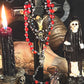 Santa Muerte Negra y Roja Reversing Evil Eye Rosary de Hilo + Handcrafted + Rosario