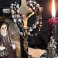 Santa Muerte Negra y Blanca Uncrossing Evil Eye Rosary de Hilo + Handcrafted + Rosario