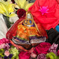 Santa Muerte Siete Colores Statue with Dress + Baptized + Fixed + Made in Mexico + 24K Gold Leaf