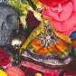Santa Muerte Siete Colores Statue with Dress + Baptized + Fixed + Made in Mexico + 24K Gold Leaf