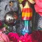 Santa Muerte Siete Colores Statue with Dress + Baptized + Fixed + Made in Mexico + 24K Gold Leaf
