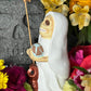 Santa Muerte Blanca Statue + Mictecacihuatl + Mictlantecihuatl + Traditionally Handcrafted from Mexican Clay + One of a Kind