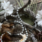 Santa Muerte Blanca Rosary de Hilo + Gemstone + Handcrafted + Rosario