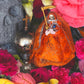La Santa Muerte Naranja / Orange Statue with Dress + Baptized + Fixed + Made in Mexico