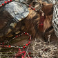 Santa Muerte Roja Evil Eye Rosary de Hilo + Handcrafted + Rosario