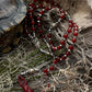 Santa Muerte Roja Rosary de Hilo + Gemstone + Carnelian + Handcrafted + Rosario