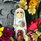 Santa Muerte Blanca Statue + Mictecacihuatl + Mictlantecihuatl + Traditionally Handcrafted from Mexican Clay + One of a Kind