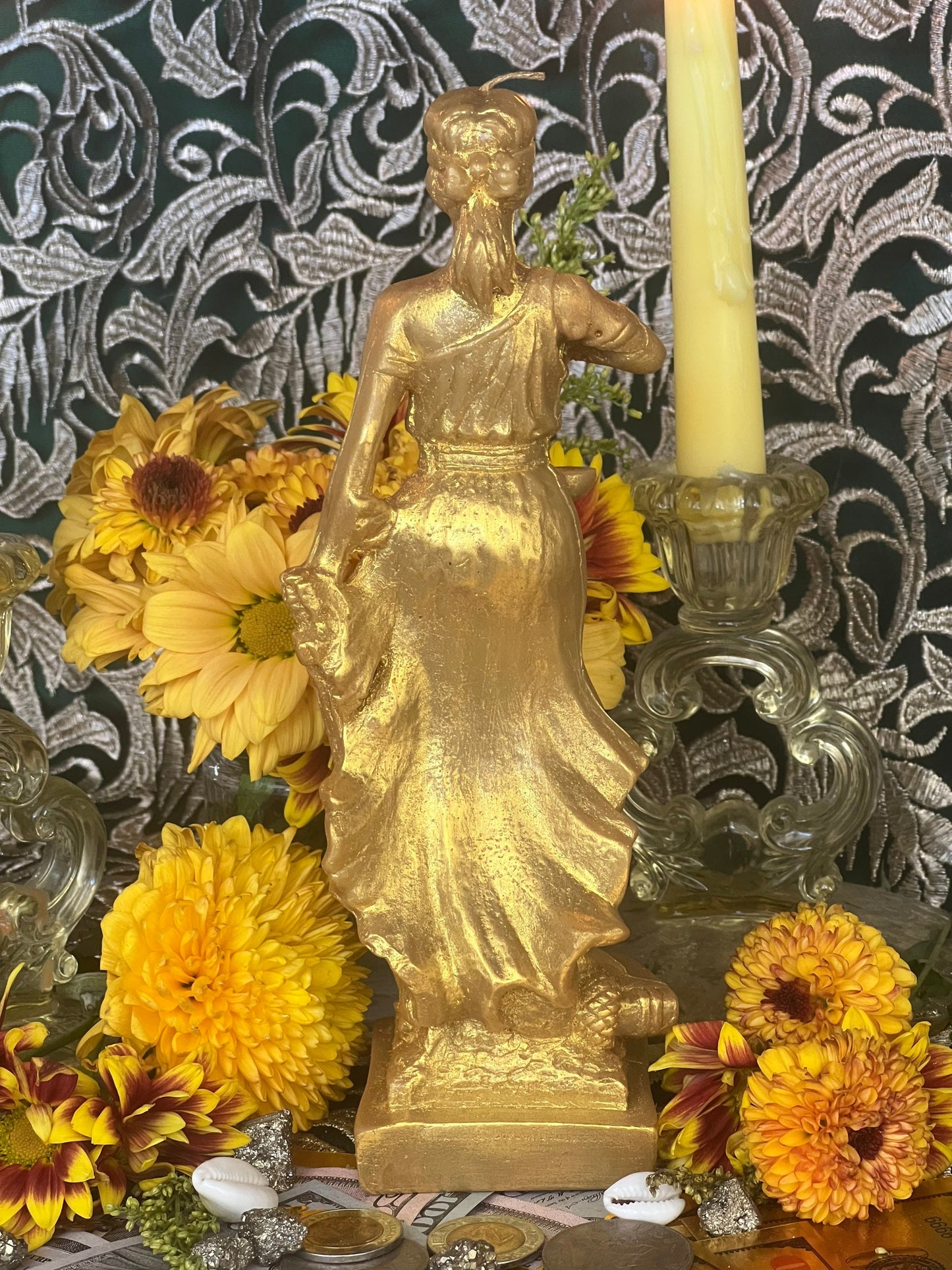 Lady Justice Candle + 24K Gold Leaf
