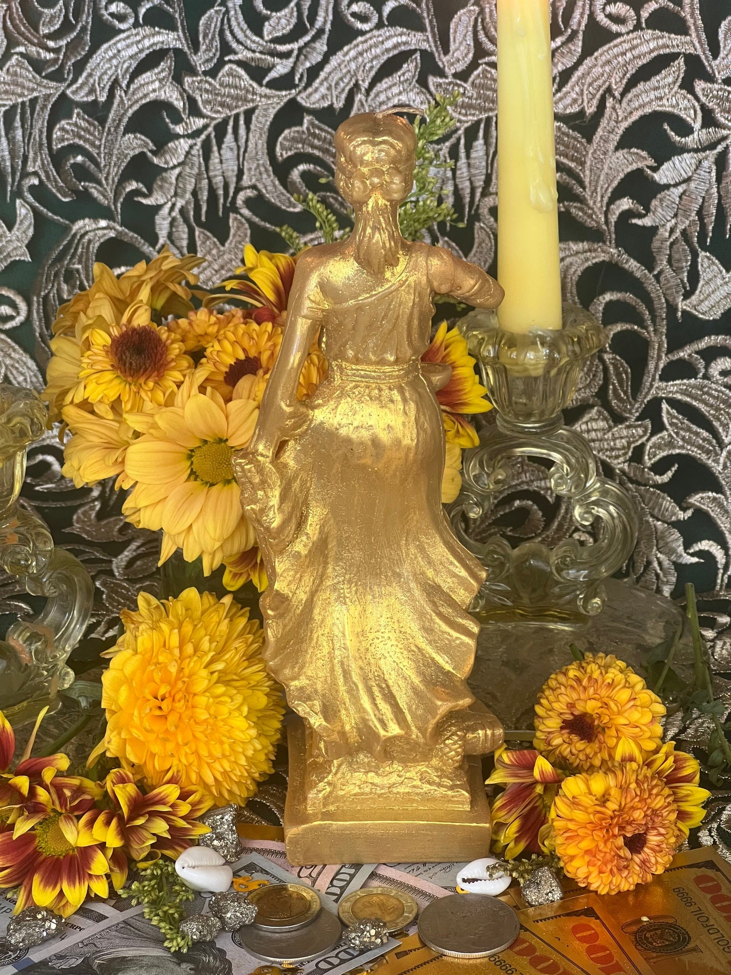 Lady Justice Candle + 24K Gold Leaf